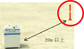 本体から所定の離隔（２０ｍ以上）をとる必要があります。